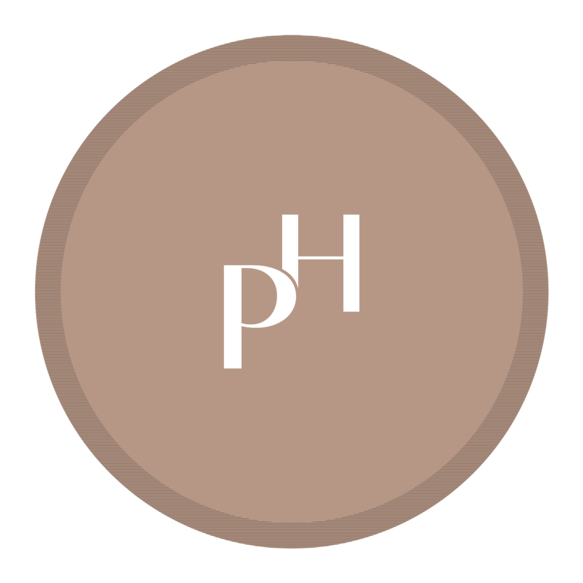 PH round stamp, tan